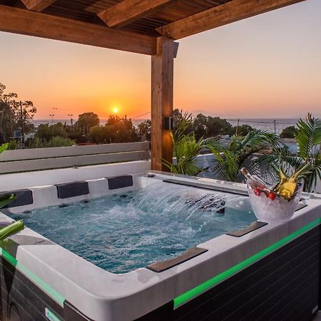 Odyssea Top View & Hot Jacuzzi Front Beach Kremasti  Exterior photo