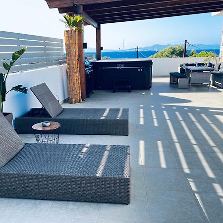 Odyssea Top View & Hot Jacuzzi Front Beach Kremasti  Exterior photo
