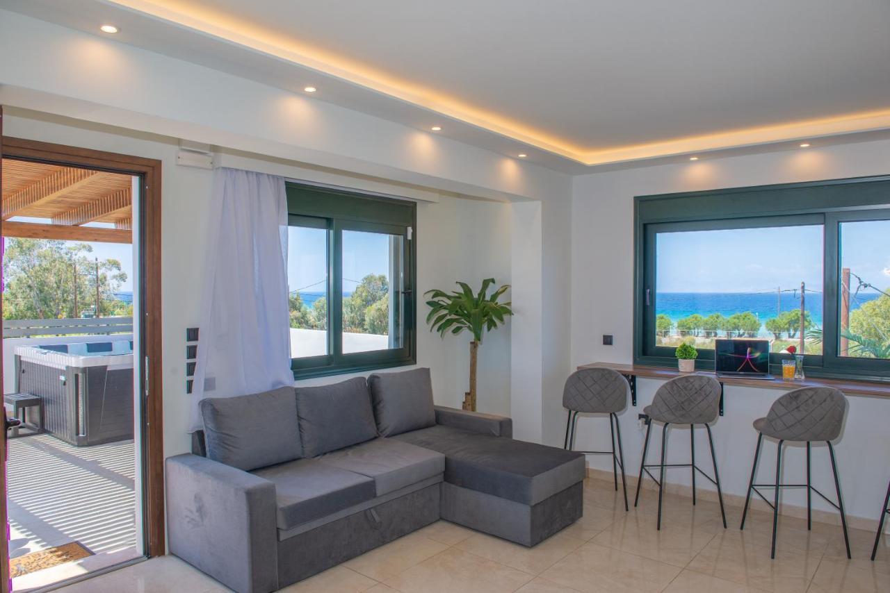 Odyssea Top View & Hot Jacuzzi Front Beach Kremasti  Exterior photo