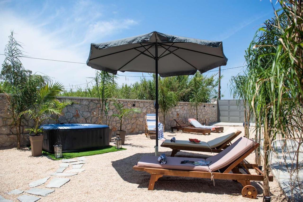 Odyssea Top View & Hot Jacuzzi Front Beach Kremasti  Exterior photo